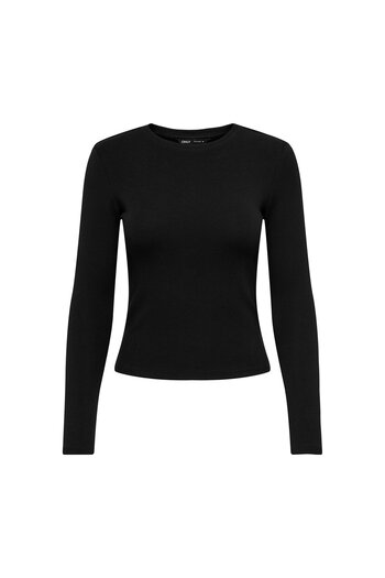 ONLY Damen Langarmshirt - ONLRILEY O-NECK TOP, Longsleeve, Rundhals, Cotton Stretch