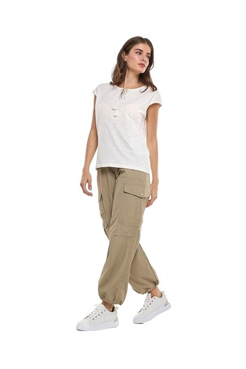 R&B Solid Top with Tie-Up Neck and Cap Sleeves