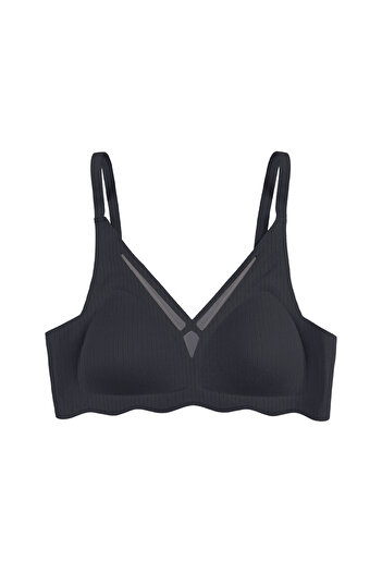 koza iç giyim Laser Seamless Slice Detailed Low-Cut Bra Without Underwire