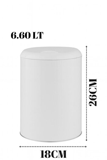 GLUS Yuvarlak Desenli Metal Çöp Kovası - Banyo Mutfak