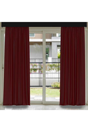 Casasro Set of 2 curtains, 140x245cm, Velvet 285gr/sqm, Burgundy