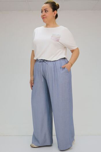 Eslina 59006 Large Size Loose Xons Trousers - Navy Blue