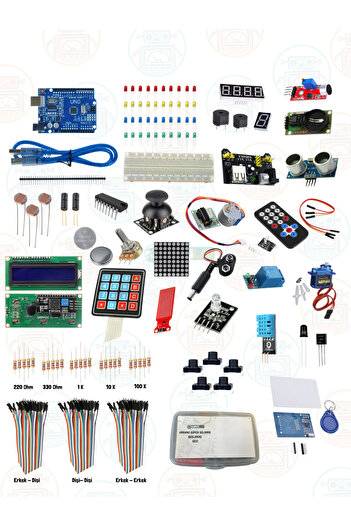 Kirpilab Arduino Başlangıç Seti 51 Parça 220 Bileşenli Gelişmiş Maker Seti + Saklama Kutulu