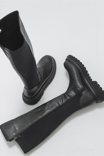 LuviShoes PAUL Μαύρες Stretch Λεπτομερείς Γυναικείες Μπότες