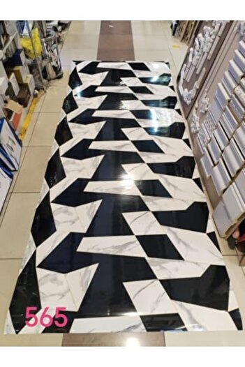 Generic Marble Pattern Wall Sticker, Black and White Geometric Design, Self-Adhesive, Waterproof, 120cm x 30