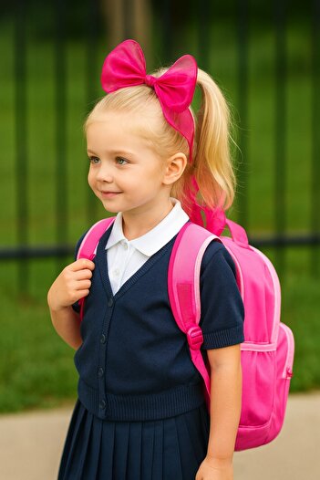 SeaBubbles Children's School Buckle with Bow Standard Fuchia