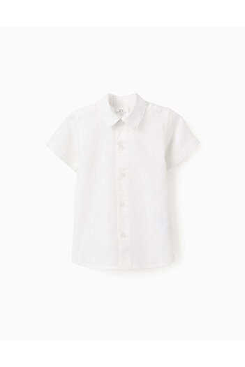 Ziddy Textured Short Sleeve Shirt for Baby Boys 'B&S', White