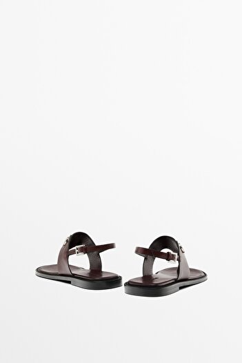 Massimo Dutti Düğmeli düz sandalet