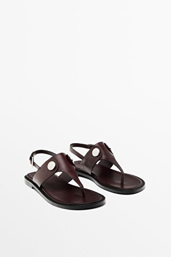 Massimo Dutti Düğmeli düz sandalet
