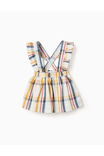 Ziddy Cotton Checked Baby Girls Pinafore Dress 'B&S', Multicolour