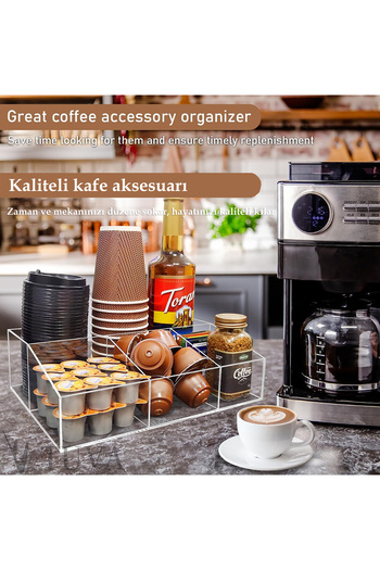 TUVA REKLAM Tuva - 5 Compartment Multi-Purpose Practical Modern Organizer Organizer |   Home Cafe Restaurant Kitchen (30X20Cm)