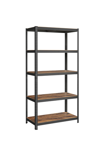 SONGMICS Raft de depozitare metalic, cu polite din PAL, 5 polite, max. 600 kg, 200x100x50cm, maro
