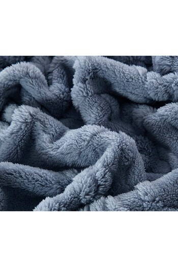 OEM Cocolino Fluffy Blanket with Knitted Pattern Gray, Double Bed 180x200cm