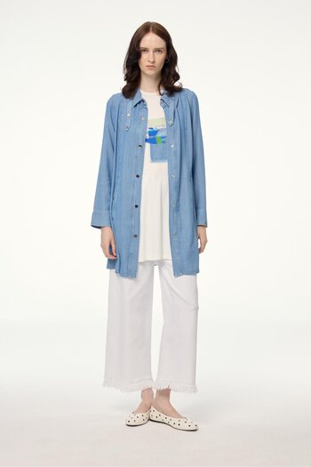 Zühre Patterned Denim Double Suit Tk-0966