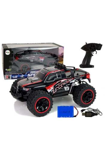REBELS Remote-Controlled Off-Road Car 2.4 GHz with 1:12 Scale Shock Absorbers Red