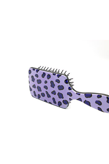 global fashion Hair brush, rectangular, Leopard, Purple