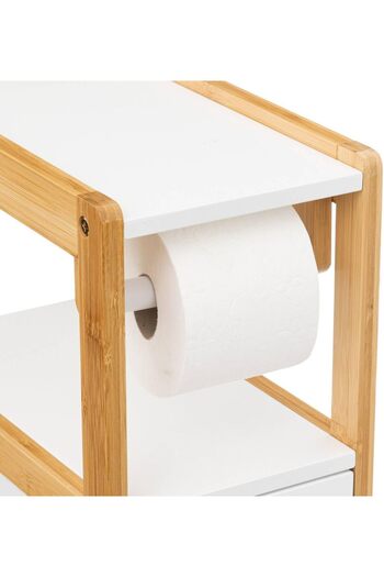 5FiveSmart Suport hartie igienica 5Five Natureo cu dulapior, MDF, 33x20x80 cm, alb
