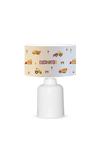 BY-LAMP Fabric Printed Construction Machinery Children's Room Lampshade Lamp |   Bylamp