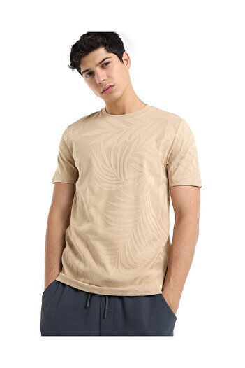 R&B Woven T-Shirt with Crew Neck and Short Sleeves