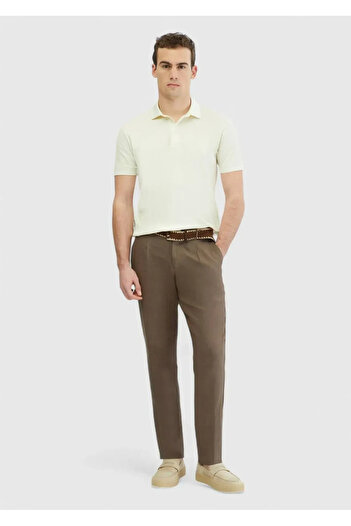 Ramsey Μπλουζάκι Ecru Plain Polo Neck 100% βαμβάκι
