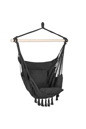 SERSIMO Hanging swing hammock for home or garden, with cushions, 130x100cm, 150kg, dark gray
