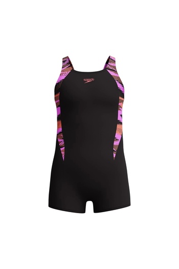 SPEEDO Hyperboom Splice Legsuit Female Child Swimmer Swimsuit Black-Purple