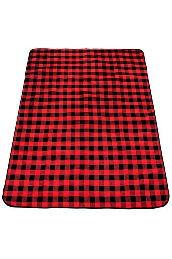 OEM Picnic or beach blanket, with insulating foil and handle, 150x200cm, red black