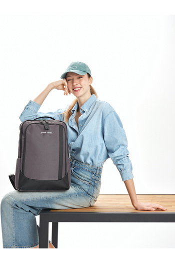 Pierre Cardin 170195 Unisex Backpack School Bag Gray