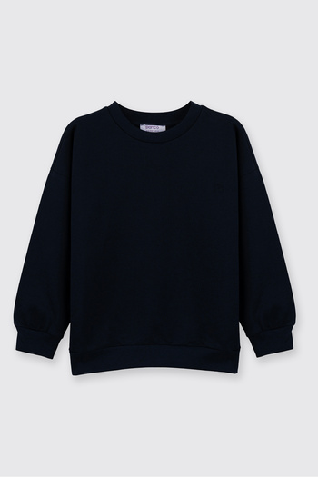 Panço Erkek Çocuk Bisiklet Yaka Lacivert Sweatshirt