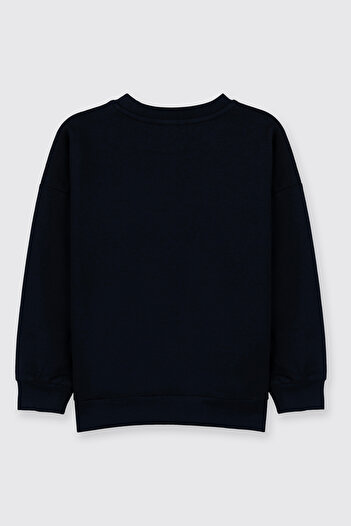 Panço Erkek Çocuk Bisiklet Yaka Lacivert Sweatshirt