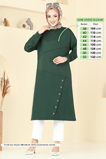 ModaMerve Staple Detailed Tunic 2698Ayd574-Ms Emerald