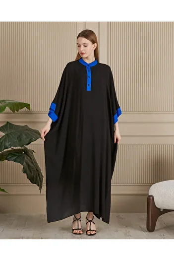EL jadida Women's Plus Size Embroidered Viscose Long Dress