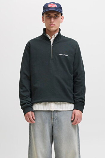 Jack & Jones Men's Half Zipper Stand Collar Sweatshirt - Norrebro