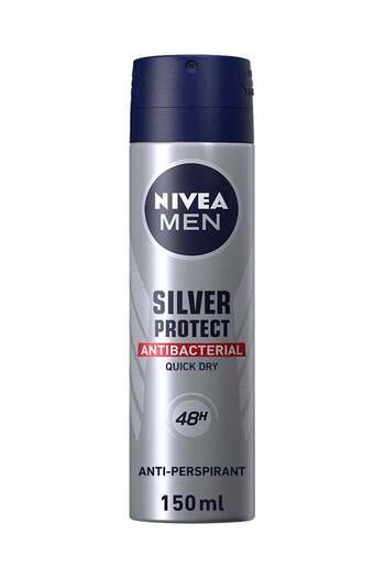 NIVEA Men Silver Protect, Antiperspirant, Antibacterial Protection, Spray Silver/Blue 150ml
