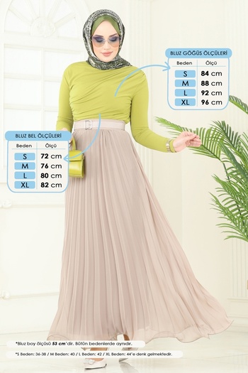ModaMerve Drapeli Hijab Blouse 4725Ayd574-Ms Oil Green