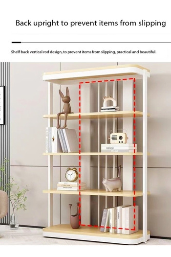 Raffine 4-tier desktop bookshelf and display rack, space-saving floor standing design 100x35x200 cm