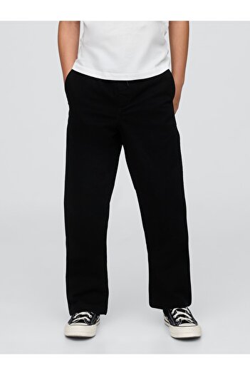 GAP Erkek Çocuk Siyah Relaxed Easy Khaki Pantolon