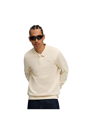 Puma Ανδρικό φούτερ Class Polo Tr σε μπεζ χρώμα casual στυλ 68821787