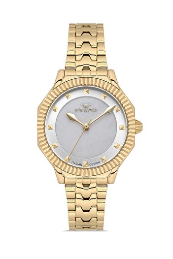 FERRO Yellow Steel Cord Women Wristwatch Fl21632Awt-B 3Atm Waterproof 2 Year Warranty Giftpackage