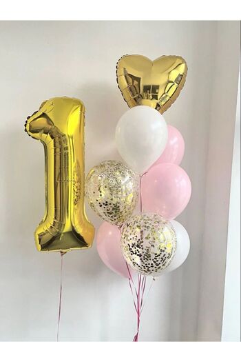 Ezgi Party Store 1 έτους Birthday Concept Gold Color concept
