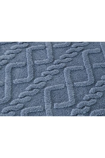 OEM Cocolino Fluffy Blanket with White Knitted Pattern, Double Bed 180x200cm