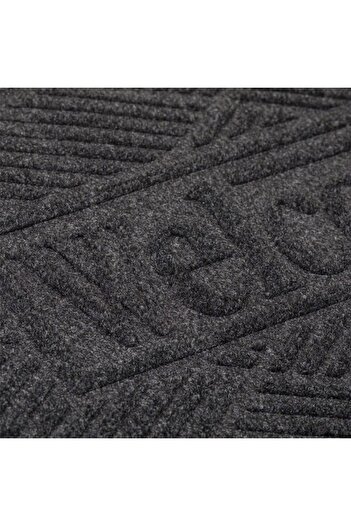 TOPI TOY Doormat, semicircle, embossed pattern, for entrance door, gray, 25x60 cm