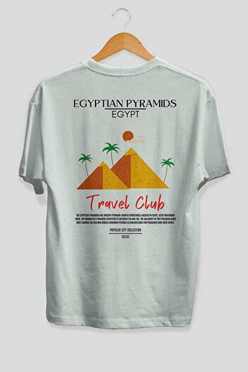 Ankhises Egyptian Pyramids Egypt Back Printed Oversize T-Shirt Men Women Cotton Crewneck Tshirt