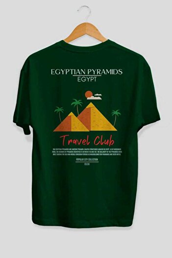 Ankhises Egyptian Pyramids Egypt Back Printed Oversize T-Shirt Men Women Cotton Crewneck Tshirt