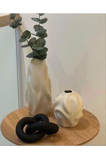 Luthien Double Wave Vase Set Cream Wave Vase Set
