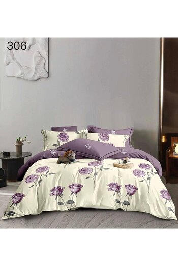 FIONNA.RO Finet Bed Linen - Cream With Purple Roses
