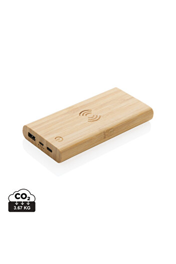 Natural Wireless External Battery, 8,000 mAh, Bamboo