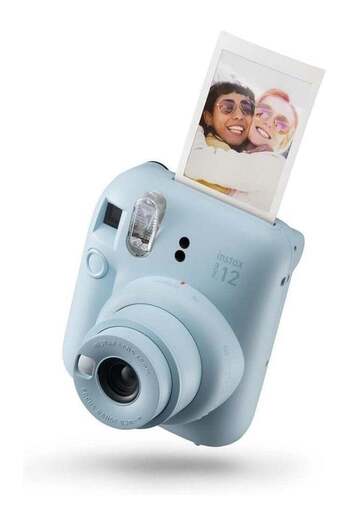 Instax mini 12 instant film camera, auto exposure with Built-in selfie lens, Pastel Blue