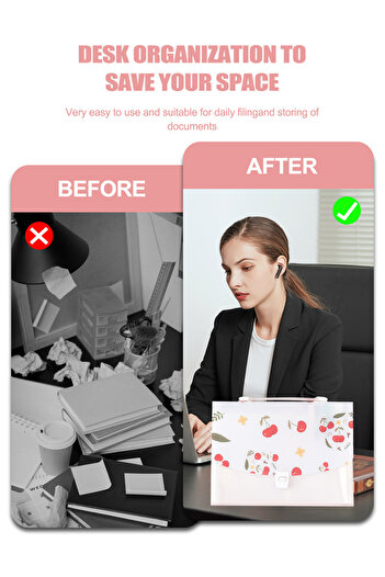 KidLe Expanding Accordion Folders Portable Document Holder A4 File Organizer FQB059-P