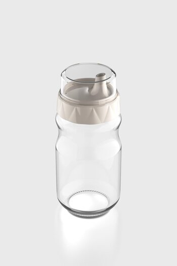 Renga Lexa 370 ml Beige Lid Glass Oil and Sauce Bowl 151072